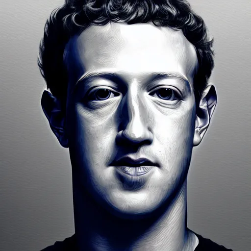 Image similar to mark zuckerberg in the style of meatcanyon , digital art , hyperdetailed , artstation , cgsociety , matt painting , concept art