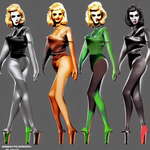 Image similar to nuclear age blonde pinup in the style of Fallout 4, 3D game art