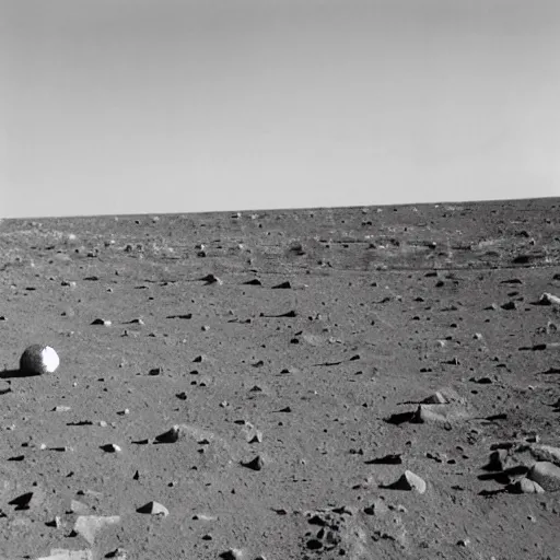 Image similar to a photo taken from a distance of a half built house on the surface of the moon