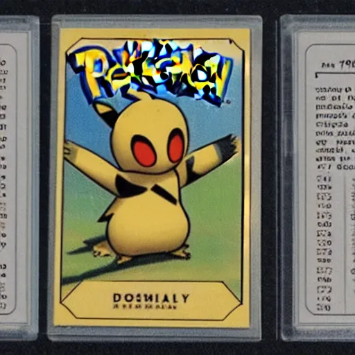 Image similar to a 1 9 4 5 pokemon card, unique design