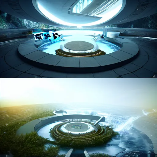 Image similar to : hollow earth luxury architectural plans hyper - realistic, detailed, render by c 4 d octane, unreal engine, 8 k 3 d render ray traceing