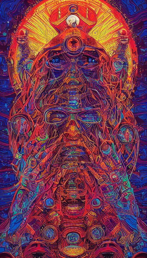 Image similar to portrait of a digital shaman, by dan mumford,