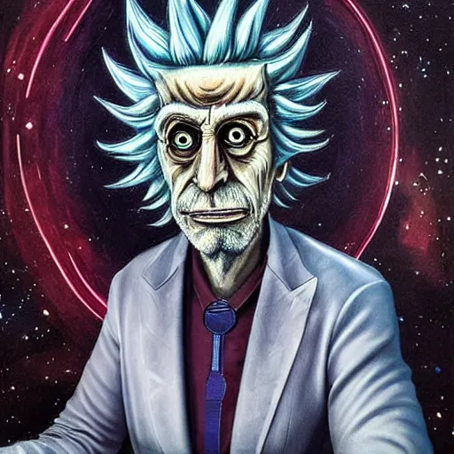 Prompt: 2 0 7 0 rick sanchez portrait in the alien dimension : : photorealistic sci - fi detailed intricate face details ultradetailed ultra - realistic by hieronymus bosch