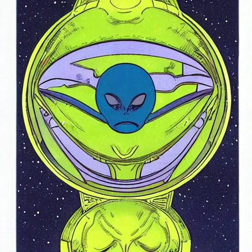 Prompt: stargate, alien blob the style of Allan Moore, Dave Gibbons