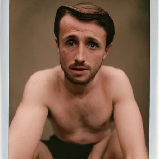 Prompt: color 35mm film still of Kevin Doyle, figure portrait