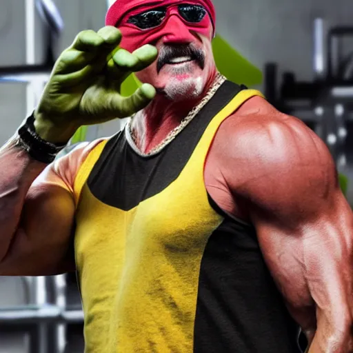 Image similar to hulk hogan visits Northforge Fabrication Lab, photorealistic, press photo, 4k, detailed,