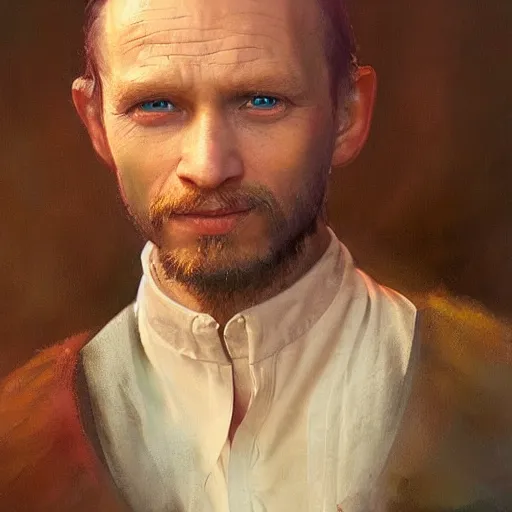 Image similar to portrait of a latvian man ( 3 1 ) from latvia in 2 0 2 1, an oil painting by ross tran and thomas kincade