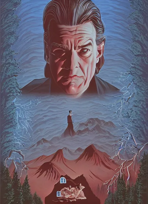 Image similar to twin peaks movie poster art by michael whelan