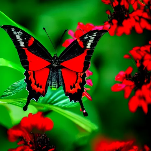 black and red butterfly