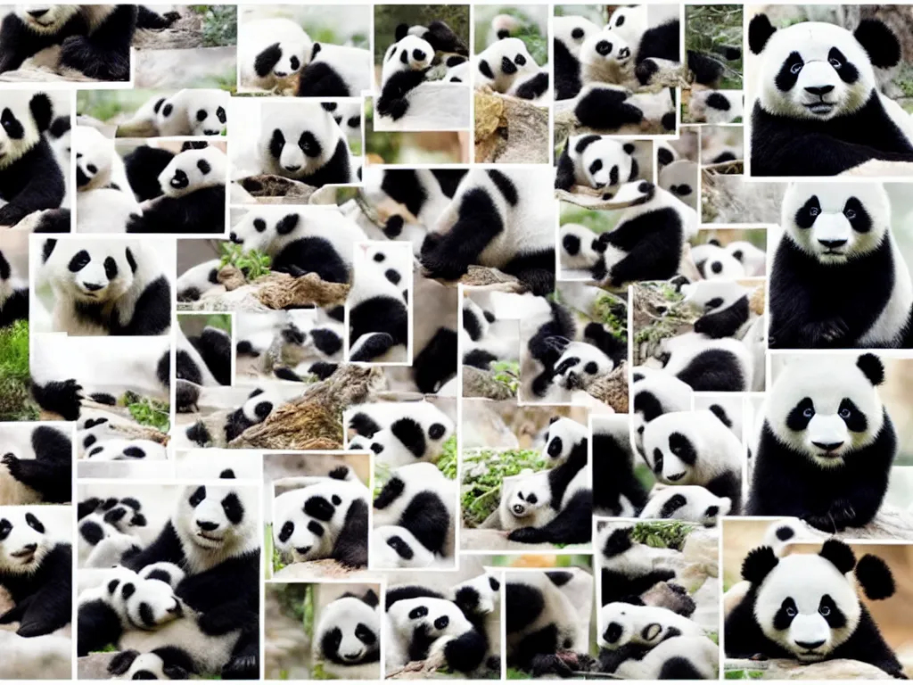 Prompt: panda moodboard