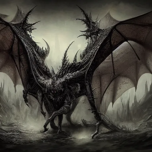 Prompt: a portrait of a dark entropy dragon, detailed, fantasy, scary, realistic, frightening, ornate, horns, spikes, incredible, masterpiece, amazing, wow!, sense of awe, award winning