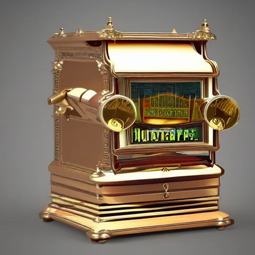 Image similar to “ a detailed, shiny mutoscope. hyper - realistic, good as new. 3 d render ”