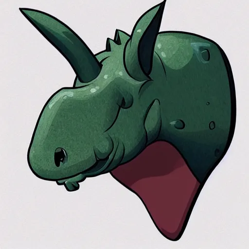 Prompt: 2d simplified triceratops head cute, popular on artstation, popular on deviantart, popular on pinterest