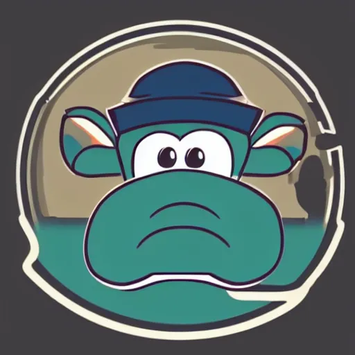 Image similar to cute platypus wearing a chef hat, logo style