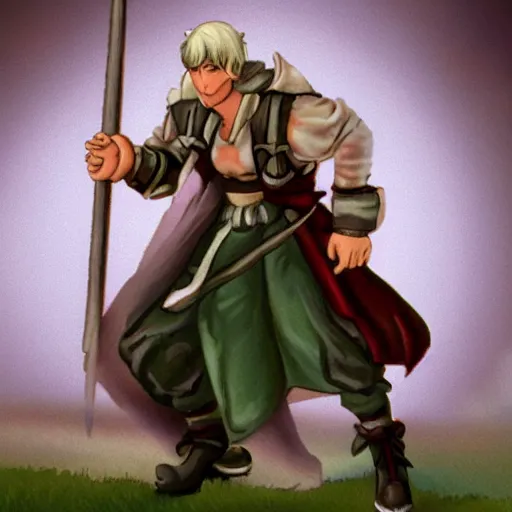 Image similar to PSX JRPG character portrait of a Geomancer John Adams