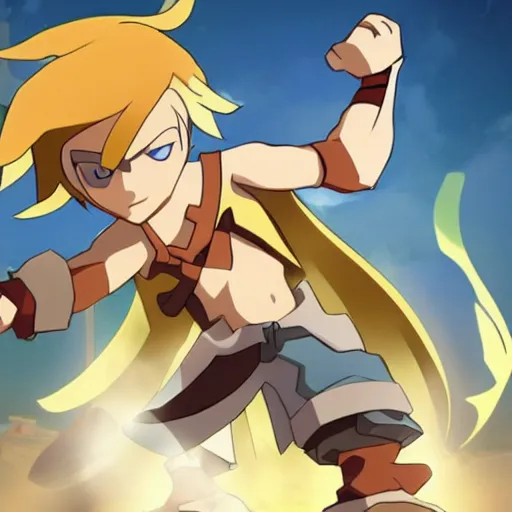 Prompt: yugo is the main protagonist of the wakfu : the animated series. he is a good - natured 1 2 - year - old - eliatrope