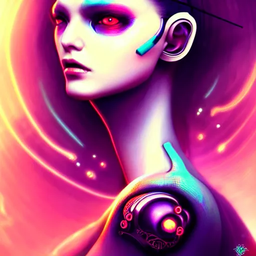 Image similar to cyberpunk female alien creature, very intricate details, focus, model pose, artwork by anna dittmann, award winning