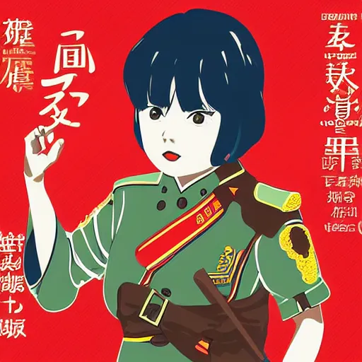 Prompt: Pixiv portrait of Amber from Genshin Impact, in style of Maoist propaganda poster, vector art