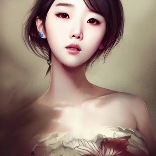 Prompt: IU, Korean Idol, Korean Artist, very detailed, digital art, concept art, studio quality, ethereal, art style by artgerm