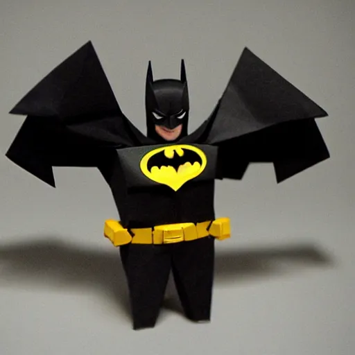 Image similar to batman origami, highly detailed