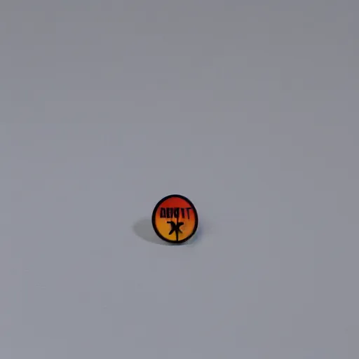 Prompt: a photo of a retro 8 0 s minimalistic simple clean fire warning enamel pin, no text, studio lighting, behance