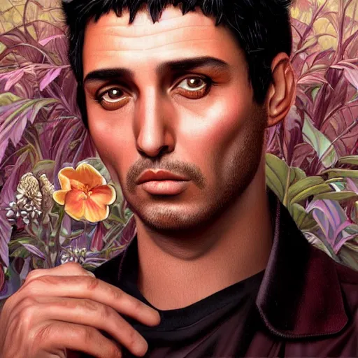 Image similar to Forestpunk Tony Montana portrait Pixar style, by Tristan Eaton Stanley Artgerm and Tom Bagshaw