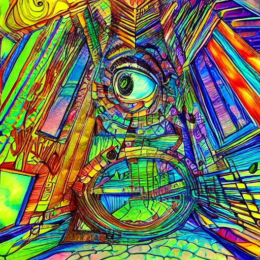 Prompt: dream dream dream intricate unreal foreshortened perspective, mixed media, digital art with copic markers, its a deep dream, refraction, still very photorealistic, suprisingly coherent