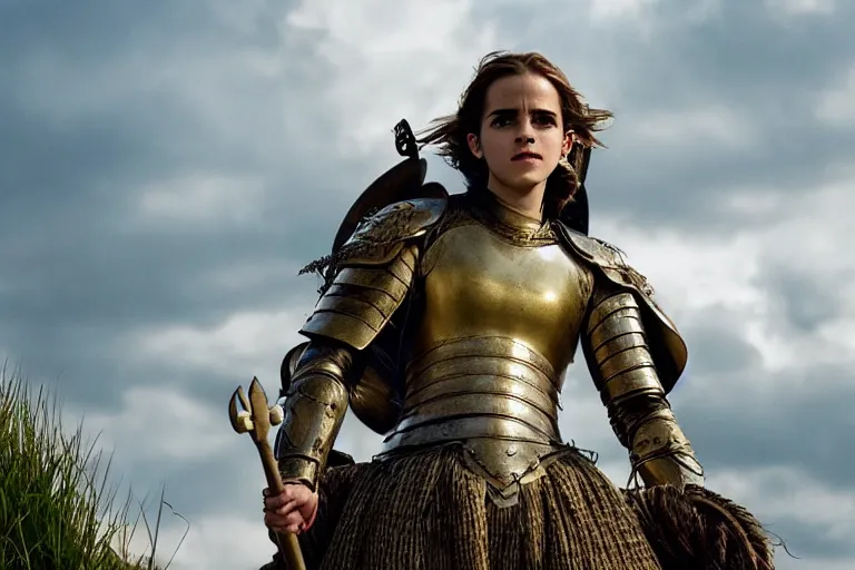 promotional image of Emma Watson as Joan of Arc in the