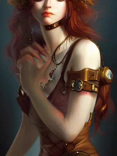 Image similar to steampunk girl, portrait, digital painting, elegant, beautiful, highly detailed, artstation, concept art