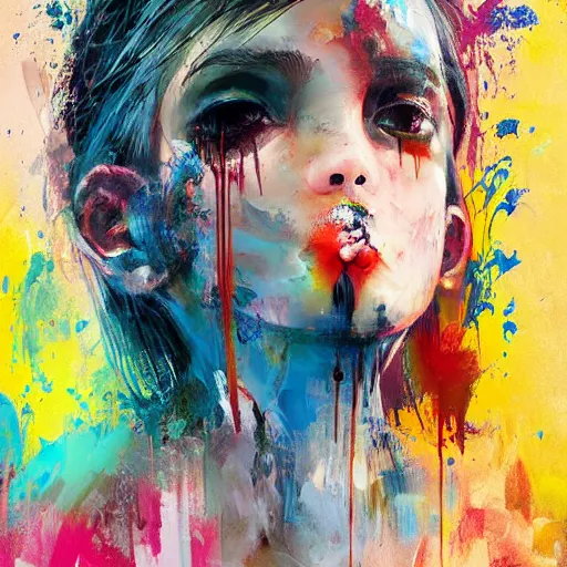 Image similar to artistic dirty art acrylic painting, paint brushstrokes and squeegeed dirty artwork, art by ross tran style reminiscent of illustrative children books, surreal, human figures, low tons colors, world leaders of terror 2 1 th century