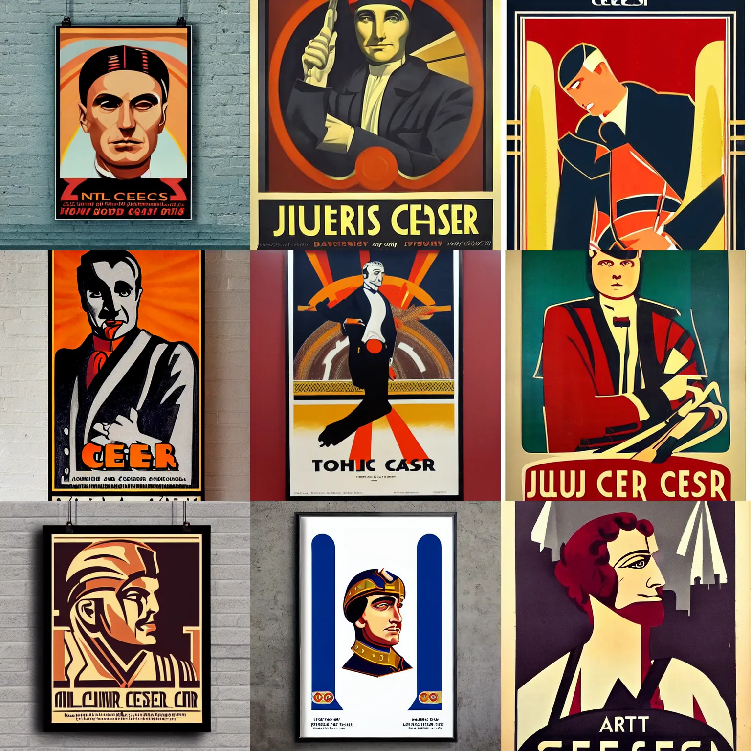 Prompt: art deco railway poster of julius ceasar