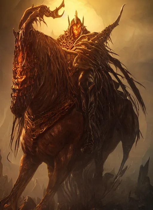 Image similar to ultra detailed fantasy greed horseman, elden ring, realistic, dnd character portrait, full body, dnd, rpg, lotr game design fanart by concept art, behance hd, artstation, deviantart, global illumination radiating a glowing aura global illumination ray tracing hdr render in unreal engine 5