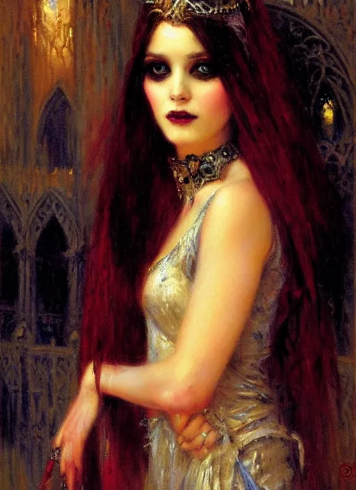 Prompt: gothic princess portrait. by gaston bussiere