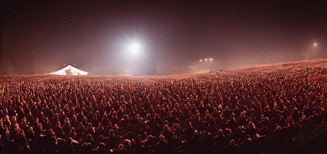 Image similar to a very high resolution image from a new movie. a beautiful concert during the night. photorealistic, photography, directed by stanley kubrick