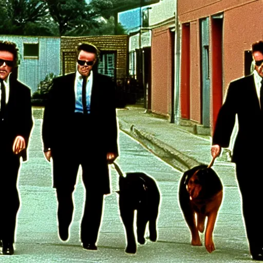 Prompt: reservoir dogs but the actors are dogs