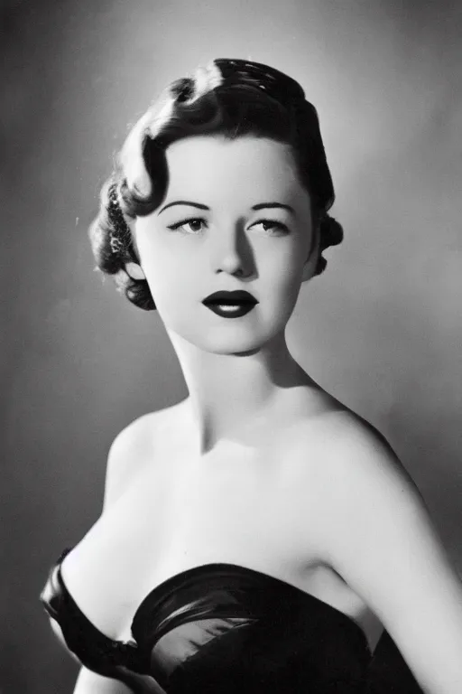 Image similar to realistic photo of a beautiful woman in the 1 9 4 0 s, highly detailed, portrait, film noir,