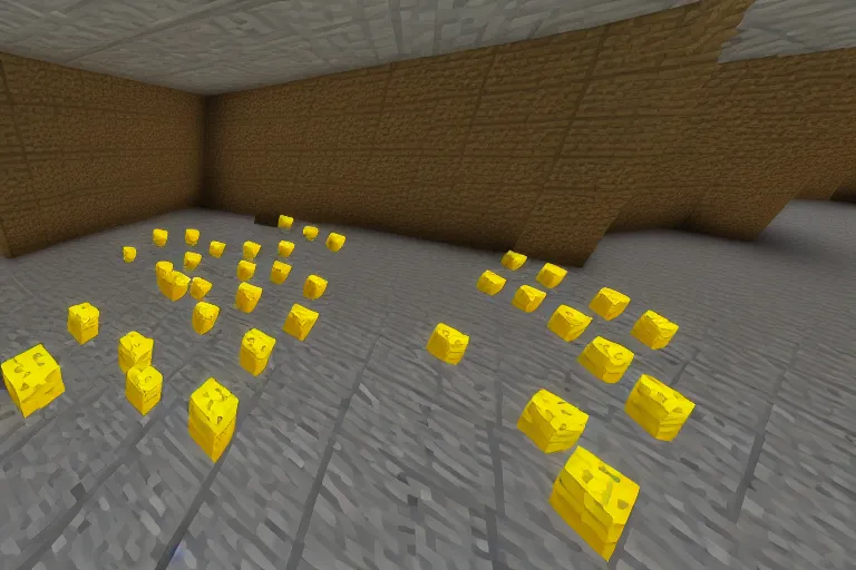 Prompt: gang of lemons in minecraft, backrooms, cat