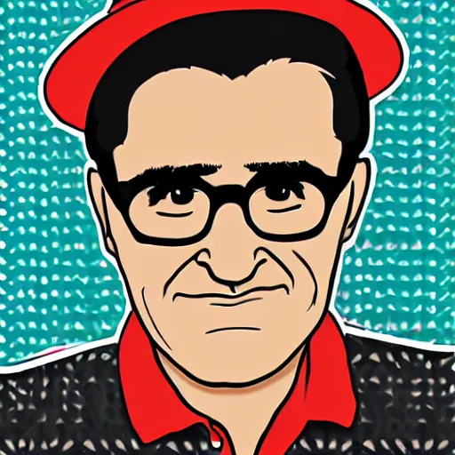 Prompt: schitts creek eugene levy, sticker - art, svg vector, adobe - illustrator