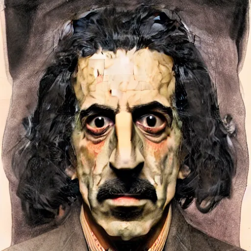 Prompt: the horrendous nose of Frank Zappa, by Dave McKean, 8k, surreal