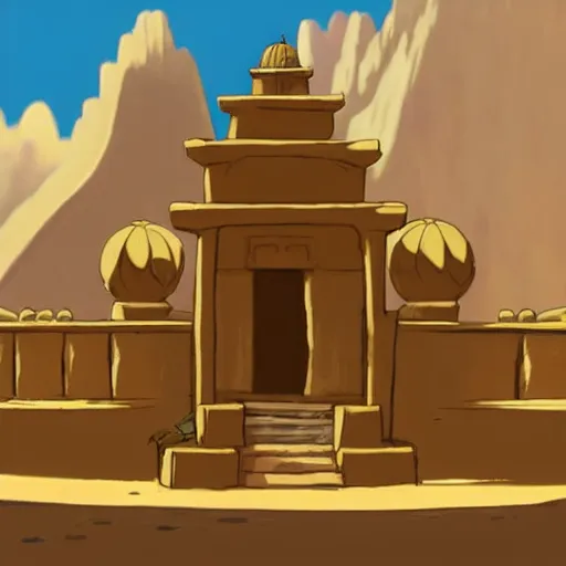 Image similar to A temple made of sand, in the style of Avatar: The Last Airbender