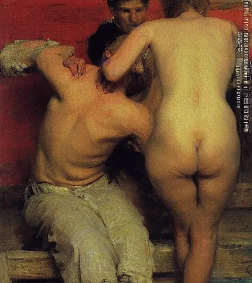 Image similar to high quality high detail painting by ilya repin, accusation of an innocent man, hd