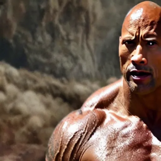 Prompt: Dwayne Johnson in Spartacus 4K quality super realistic