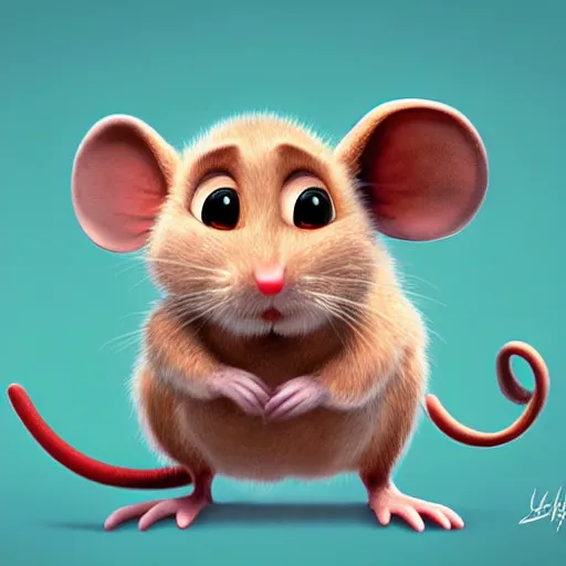 Prompt: mouse by pixar style, cute, digital art, concept art, most winning awards