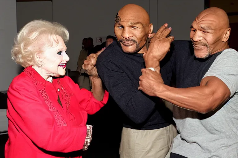 Image similar to betty white boxing mike tyson