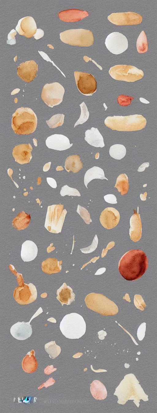 Image similar to minimalist watercolor art of flours on white background, illustration, vector art
