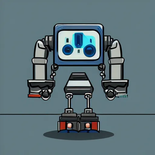 Image similar to killer robot, flat illustration