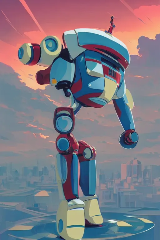 Image similar to metabots medabots medarotto medarot robot minimalist comics, behance hd by jesper ejsing, by rhads, makoto shinkai and lois van baarle, ilya kuvshinov, rossdraws global illumination ray tracing hdr radiating a glowing aura