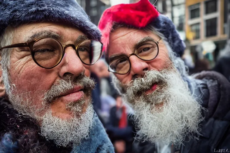 Prompt: closeup potrait of a man celebrating sinterklaas in amsterdam, photograph, natural light, sharp, detailed face, magazine, press, photo, Steve McCurry, David Lazar, Canon, Nikon, focus