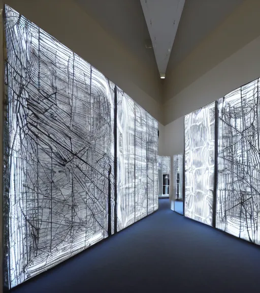 Image similar to x - ray architecture installation, art exhibition, biennale, museum, vr, virtual