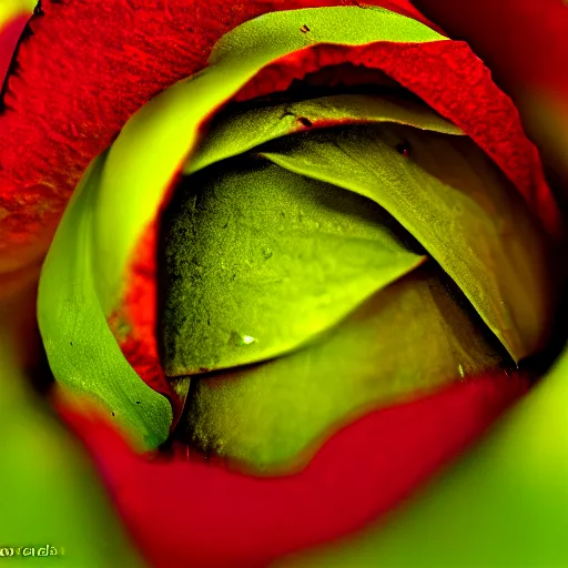 Image similar to a macro 8mm photo of a red rose petal, macro photograph, photo, photorealistic